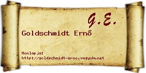 Goldschmidt Ernő névjegykártya